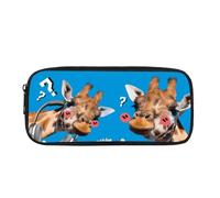 BHHJKK Estuche para lápices 3D con estampado de lobo malo, gran capacidad y ligero, para niños, adolescentes, bolsa de maquillaje, Estampado de jirafa 3D, Talla única, Estuches