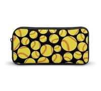 BHHJKK Estuche para lápices, color amarillo, sóftbol, negro, estuche organizador de lápices con cremallera, bolsa de maquillaje portátil para oficina y viajes, Estilo (278), Talla única, Estuches