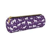 BHHJKK Estuche para lápices de cascada y montaña, de piel sintética, redondo, de pequeña capacidad, con cremallera, Patrón estampado de lobos, Talla única, Estuches