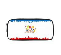 BHHJKK Estuche para lápices de fútbol de fuego para la escuela de enfermería, estuche para lápices, estético, ligero, elegante, pequeño material de oficina, color negro, Blanco 100 días de escuela,