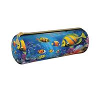 BHHJKK Estuche para lápices, diseño de peces tropicales, color coral oceánico, con cremallera, bolsa organizadora de cosméticos, para oficina, escuela, universidad, trabajo, Como se muestra en la