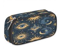 BHHJKK Estuche para lápices para niñas y niños, con diseño de luna y ojos malvados, bolsa para lápices con cremallera, organizador de lápices de piel sintética, estuche escolar, Como se muestra en la