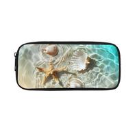 BHHJKK Estuche para niños para el regreso a clases con patrón de estrellas de lobo con cremallera, caja duradera para bolígrafos para cumpleaños, Ocean Starfish Shell Beach, Talla única, Estuches