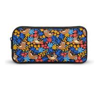 BHHJKK Estuche pequeño para lápices con cremallera, bolsa de gran capacidad, bolsa para lápices, agua helada, fuego, pelota de béisbol, maquillaje, bolsa de cosméticos, organizador de papelería para