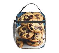 BHHJKK Galletas de comida con chispas de chocolate, con impresión elegante, portátil, aislada, bolsa de almuerzo reutilizable, bolsa de comida, trabajo, viajes, picnic, vacaciones