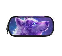 BHHJKK Golden Retriever - Estuche para lápices para niños, estuche amarillo con gran capacidad para niñas, bolsa de alta capacidad con cremallera, Wolf-2, Talla única, Estuches