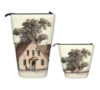 BHHJKK Khiry - Estuche para lápices de pie, diseño de llama con gafas, estuche telescópico para oficina, organizador de pie, bolsa retráctil, soporte para lápices para el trabajo, 7 x 14,5 cm, Árbol