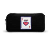 BHHJKK King of Spades - Estuche para lápices de póquer, divertido estuche de almacenamiento de alta capacidad, organizador portátil para bolígrafos, Como se muestra en la imagen, Talla única, Estuches