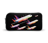 BHHJKK Pilot Commercial - Estuche para lápices de aviones de pasajeros, bolsa grande con cremallera, organizador de bolígrafos, bolsa de maquillaje para mujeres y hombres, Como se muestra en la