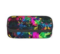 BHHJKK Rainbow of Neon - Estuche para lápices con salpicaduras de pintura de neón de gran capacidad, bonito estuche de papelería para mujeres, hombres y adultos, Como se muestra en la imagen, Talla