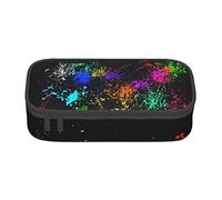 BHHJKK Rainbow of Neon Paint Splatters - Estuche para lápices de gran capacidad, bonito estuche de papelería para mujeres, hombres y adultos, Como se muestra en la imagen, Talla única, Estuches
