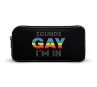 BHHJKK Sounds Gay I'm in - Estuche para lápices, bolsa de almacenamiento de alta capacidad, organizador portátil para bolígrafos, Como se muestra en la imagen, Talla única, Estuches