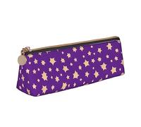 BHHJKK The Cat Outside The Window - Estuche pequeño de piel sintética triangular para bolígrafos, bolsa de almacenamiento con cremallera, Patrón de estrellas, Talla única, Estuches