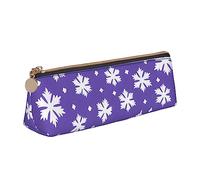 BHHJKK The Cat Outside The Window - Estuche pequeño de piel sintética triangular para bolígrafos, bolsa de almacenamiento con cremallera, Patrones de estampado de copo de, Talla única, Estuches