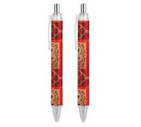 BHHJKK Year Of The Snake 2025 Happy Chinese New Year 2025 Bolígrafo retráctil portátil de tinta negra, bolígrafos de trabajo para suministros de papelería de oficina, regalos, 4 unidades