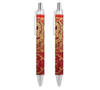 BHHJKK Year Of The Snake 2025 Happy Chinese New Year 2025 Bolígrafo retráctil portátil de tinta negra, bolígrafos de trabajo para suministros de papelería de oficina, regalos, 4 unidades