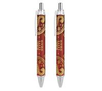 BHHJKK Year Of The Snake 2025 Happy Chinese New Year 2025 Bolígrafo retráctil portátil de tinta negra, bolígrafos de trabajo para suministros de papelería de oficina, regalos, 4 unidades