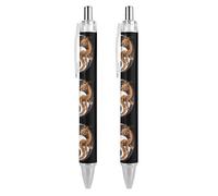 BHHJKK Yin and Yang Dragon Tiger - Bolígrafo retráctil de tinta azul, bolígrafo de trabajo para hombres y mujeres, 2 unidades