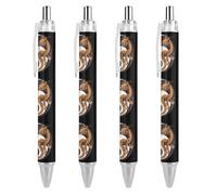 BHHJKK Yin and Yang Dragon Tiger - Bolígrafo retráctil de tinta azul, bolígrafo de trabajo para hombres y mujeres, 4 unidades