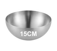 Bhina 1 Piezas Gran Cuenco Coreano Plata de Acero Inoxidable Ensalada de Gran Capacidad Recipiente de Comida de Cocina Coreano para Ensaladas, Pasta, Sopas, Arroz, Fruta, etc (15cm)