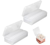 Bhina 2 Piezas Organizador de Cuentas de 24 Ranuras Cajas de Almacenamiento de Cuentas Contenedores con Tapa Mini Contenedor de Cuentas Transparentes para pequeños objetos cuentas joyas (48 Ranuras)