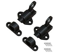 Bhina 2 Piezas Perno de Puerta,Cerraduras de Perno de Puerta,Perno de Puerta de Resorte,con 8 Tornillos,Adecuado Para Ventanas,Puertas de Madera,Puertas de Dormitorios,Puertas de Baños,Armarios,Negro