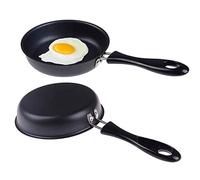 Bhina 2 Piezas Sartenes para Freír 12cm,Sartén Antiadherente Pequeña,Mini Sartén para Tortillas, para Freír Huevos, Tocino, Lonchas de Jamón, Filetes, Rrollitos de Huevo,12cm (Negro)