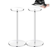 Bhina 2 Piezas Soporte de Exhibición de Sombrero Transparente con Base Porta Sombreros de Acrílico Expositor de Pelucas Soporte de Pedestal para Cascos, Sombreros, Reloj de Joyería (30 cm, Redonda)