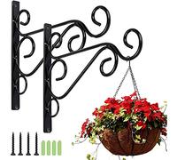 Bhina 2 Piezas Soporte para Cesta Colgante,Gancho de Pared para Plantas,Plantas Colgantes Pared Gancho,con Tornillos,Se Utiliza para Colgar Cestas de Flores para Plantas,Comederos Pájaros,Linternas