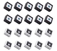 Bhina 20 Piezas Exhibición de Piedras Preciosas de 2 Colores, Caja Pequeña de Almacenamiento de Joyas, Cajas para Joyas con Vitrina para Diamantes Sueltos de Acrílico und Esponja, para Exhibir Joyas