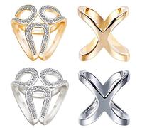 Bhina 4 Piezas Anillos De Bufanda,Joyas Diapositiva,Chales Bufandas Hebilla De,Bufanda Hebilla Anillo,Anillo De Bufanda De Moda Para Mujer,Se Utiliza Para Bufandas De Mujer Y Bufandas De Seda