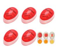 Bhina 5 Piezas Temporizadores para Huevos Cocidos, Egg Timer, Temporizador para Huevos Blandos, Medianos y Duros, Selección del Grado de Madurez de los Huevos Según el Cambio de Color, Fácil de Usar