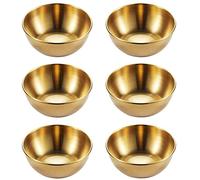 Bhina 6 Piezas Cuencos Para Salsa Acero Inoxidable,Cuencos Redondos Para Salsa,Mini Ronda Condimento Platos,Puede Contener Salsas,Salsa De Soja,Salsa De Tomate,Condimentos,Frutas,Postres