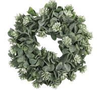 Bhina Corona de eucalipto artificial, planta artificial colgante, corona de puerta, primavera y verano para la puerta principal, decoración para bodas, fiestas, jardín, ventana, pared, chimenea, color