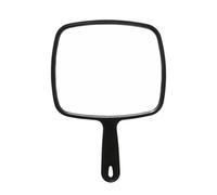 BHIPKOT Espejo de mano, Espejo de cosmética, Espejo de maquillaje, Viaje, para hombres y mujeres, Unilateral, Portátil, Cuadrado (18,5 x 15 cm) (Negro)
