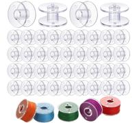 BHIPKOT Paquete de 40 bobinas de máquina de coser para Brother, Singer, Kenmore, Janome y la mayoría de las máquinas de coser (transparente)