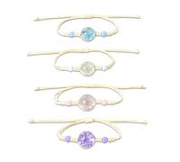 BHIPKOT Pulseras de la amistad para niñas, pulseras trenzadas ajustables flores de colores árbol de la vida pulseras tejidas hechas a mano mujeres adolescentes