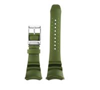 BHMIRUI Compatible con Citizen Little Monsters Buceo BJ8050/BJ8050-08E BJ8057 Correa de reloj modificada Adaptador de acero inoxidable Correa de reloj de silicona for hombre(Green-silver)