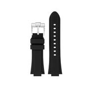 BHMIRUI Compatible con MAURICE LACROIX AIKON Correa de reloj de silicona de liberación rápida modificada AI1108 AI6038 AI6058 AI6007 AI6008 Pulsera de goma con correa for hombre(Black-silver pin,AI600