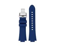 BHMIRUI Compatible con MAURICE LACROIX AIKON Correa de reloj de silicona de liberación rápida modificada AI1108 AI6038 AI6058 AI6007 AI6008 Pulsera de goma con correa for hombre(Blue-silver,AI1018)