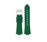 BHMIRUI Compatible con MAURICE LACROIX AIKON Correa de reloj de silicona de liberación rápida modificada AI1108 AI6038 AI6058 AI6007 AI6008 Pulsera de goma con correa for hombre(Green-silver pin,AI603