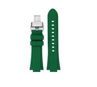 BHMIRUI Compatible con MAURICE LACROIX AIKON Correa de reloj de silicona de liberación rápida modificada AI1108 AI6038 AI6058 AI6007 AI6008 Pulsera de goma con correa for hombre(Green-silver,AI6038)