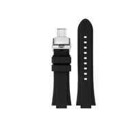 BHMIRUI Compatible con MAURICE LACROIX AIKON Correa de reloj de silicona de liberación rápida modificada AI1108 AI6038 AI6058 AI6007 AI6008 Pulsera de goma con correa for hombre(Black-silver,AI6038)