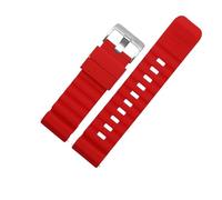 BHMIRUI Compatible con Suunto 7 D5 9 TRAVERSE Series Alpha Watch Correa de silicona de caucho de 24 mm Correa de reloj deportiva resistente al agua Pulsera for hombre con herramientas(C-red silver)