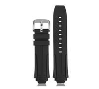 BHMIRUI Compatible con Tissot 1853 Bicycle Racing Series Correa de reloj de silicona de 18 mm T111.417 T111417A Correa for hombre Pulsera impermeable con herramientas(Black silver)