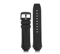 BHMIRUI Compatible con Tissot 1853 Bicycle Racing Series Correa de reloj de silicona de 18 mm T111.417 T111417A Correa for hombre Pulsera impermeable con herramientas(Black black)