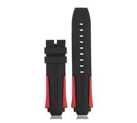 BHMIRUI Compatible con Tissot 1853 Bicycle Racing Series Correa de reloj de silicona de 18 mm T111.417 T111417A Correa for hombre Pulsera impermeable con herramientas(Black red- no buckle)