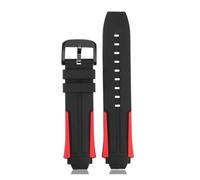 BHMIRUI Compatible con Tissot 1853 Bicycle Racing Series Correa de reloj de silicona de 18 mm T111.417 T111417A Correa for hombre Pulsera impermeable con herramientas(Black red-black)