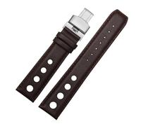 BHMIRUI Compatible con Tissot Sports Racing Series PRS516 T91 1853 Pulsera de cuero genuino for correa de reloj Chopin Correa de reloj de piel de vaca de capa superior 20 mm(Brown brown silver)