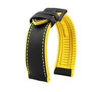 BHMIRUI Correa de caucho de lona compatible con Breitling Compatible con Seiko Compatible con Hamilton Compatible con Omega Compatible con TAG HEUER Series Accesorio de reloj 20 mm 22 mm 23 24 mm Puls